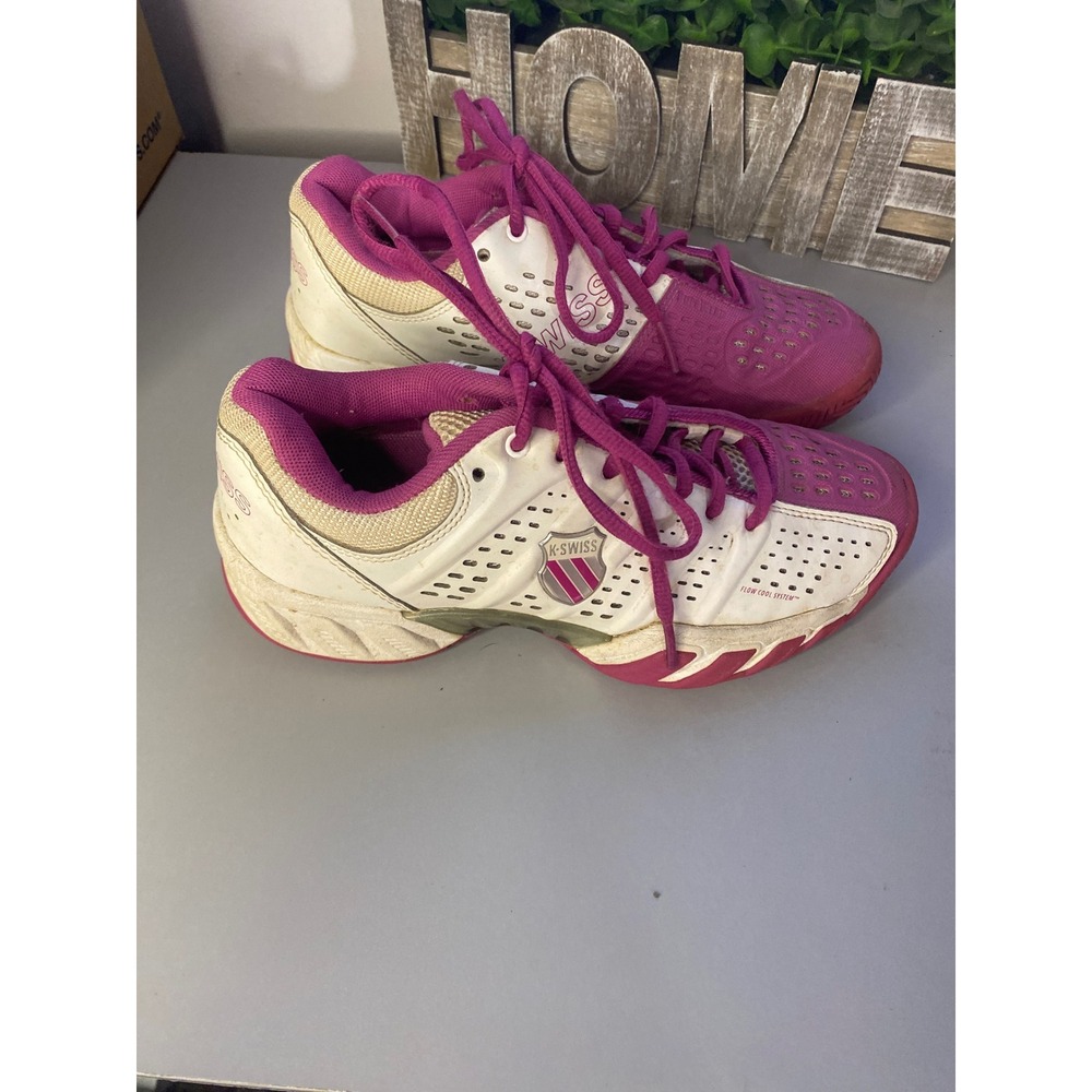 K Swiss Womens Tennis Shoes Pink White‎ Low Top Lace Up Athletic Size 5 - Picture 2 of 6